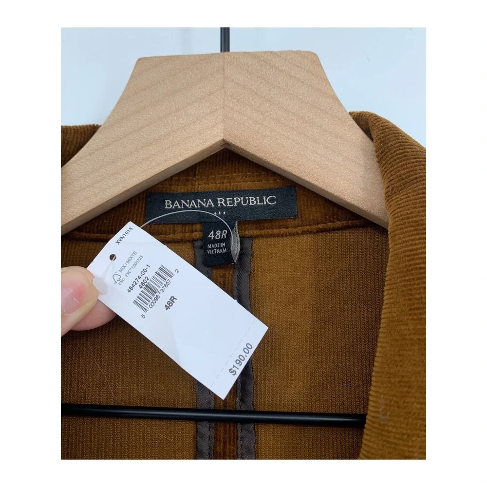 Banana Republic Corduroy Blazer Jacket Mens 48R Brown Unstructured Fall NEW